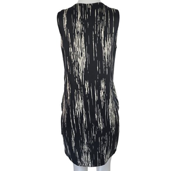 Michael Michael Kors 100% Silk Black Tan Front Pocket Hi - Low Dress Sz M - Picture 3 of 5